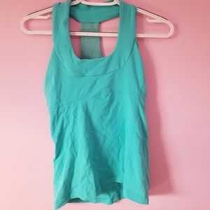 blue athletic tank top